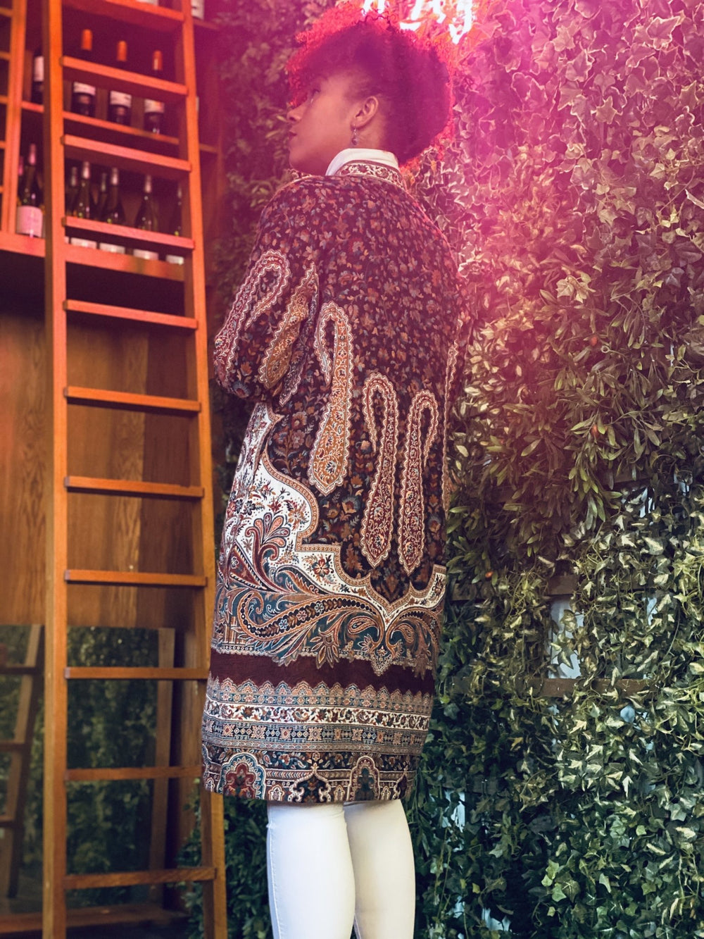 Traditional Scarlett Jacquard Pashmina Coat - One Wear Freedom #product_tags#
