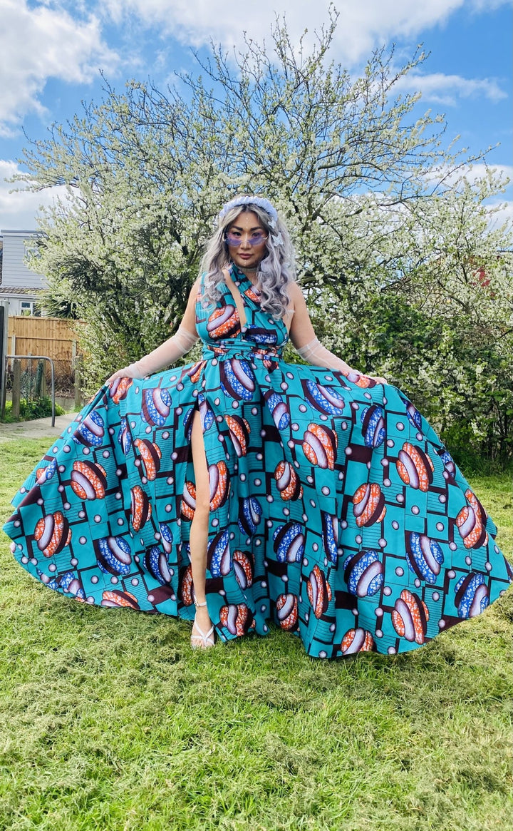 Tropical Turquoise Multi-Wrap Dress - One Wear Freedom 