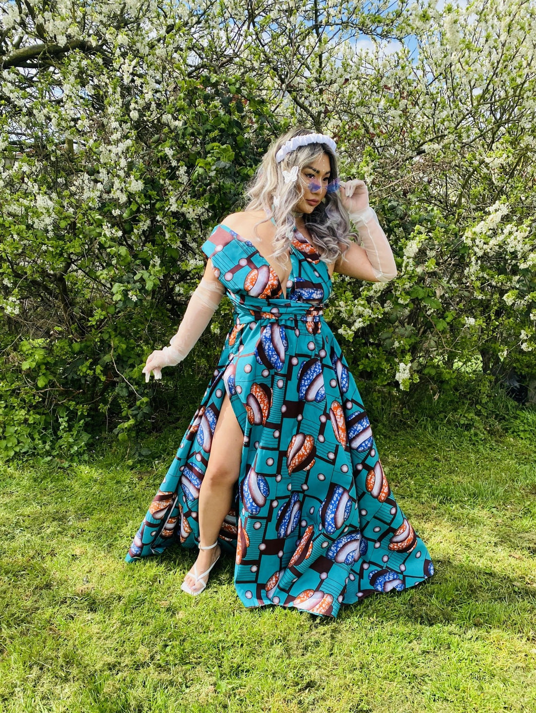 Tropical Turquoise Multi-Wrap Dress - One Wear Freedom 