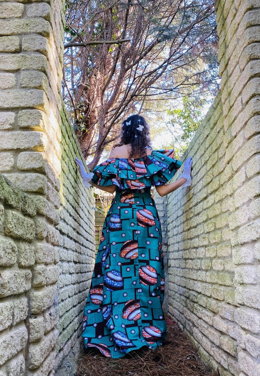 Tropical Turquoise Ruffle Gown - One Wear Freedom 
