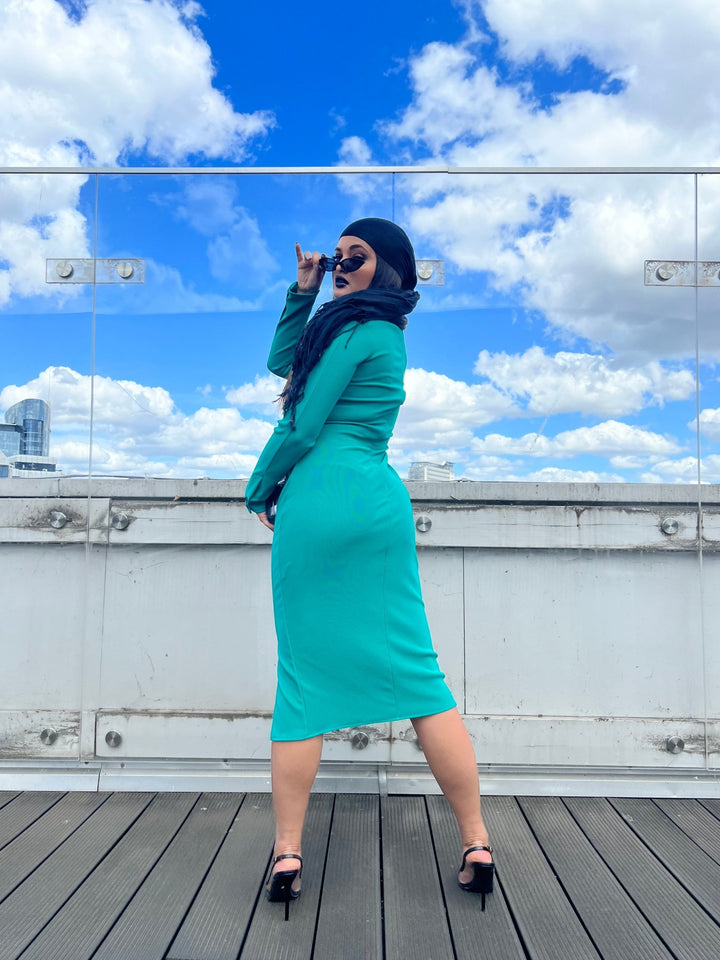 Turquoise Peekaboo Dress - One Wear Freedom 