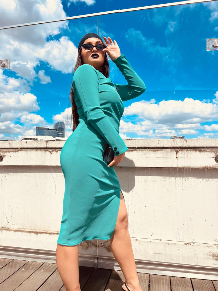 Turquoise Peekaboo Dress - One Wear Freedom 