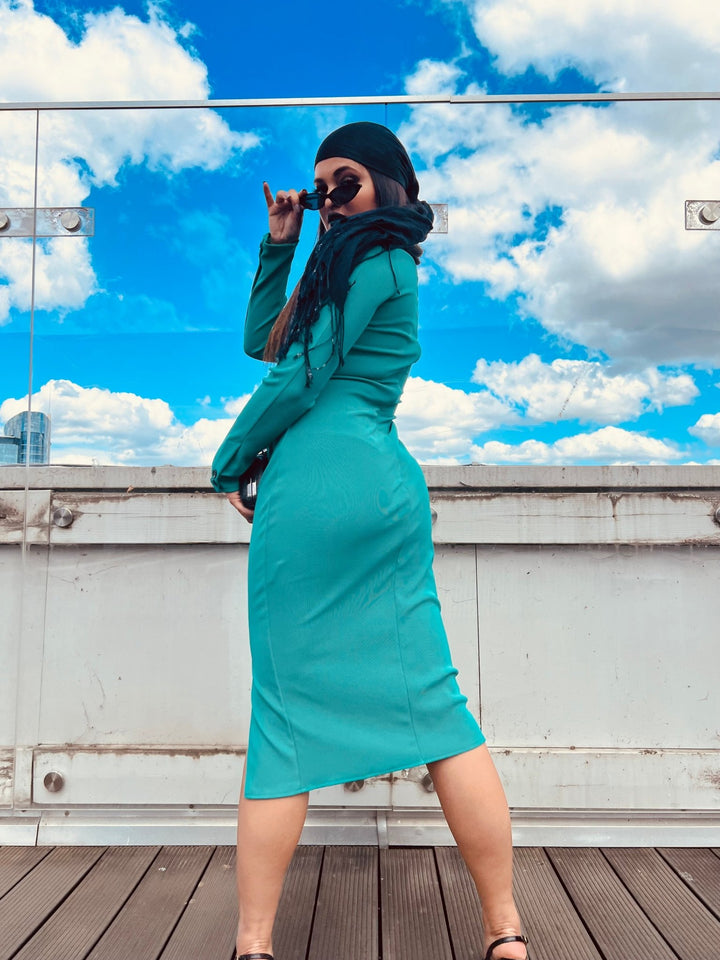 Turquoise Peekaboo Dress - One Wear Freedom 