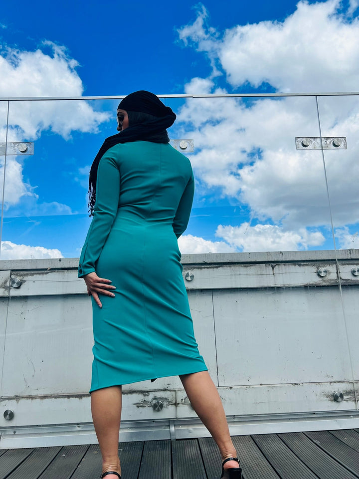 Turquoise Peekaboo Dress - One Wear Freedom 