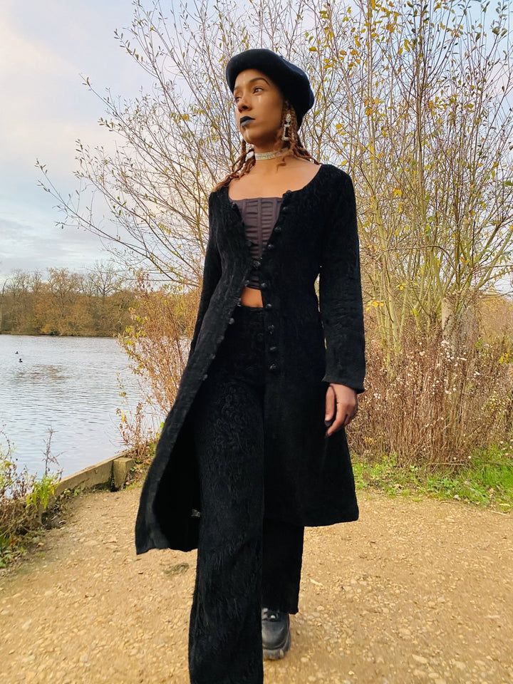 Vintage Black Damask Sailor Jacket + Trouser Co-ord - One Wear Freedom 