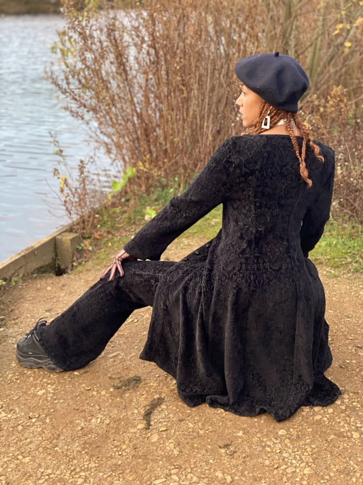 Vintage Black Damask Sailor Jacket + Trouser Co-ord - One Wear Freedom 