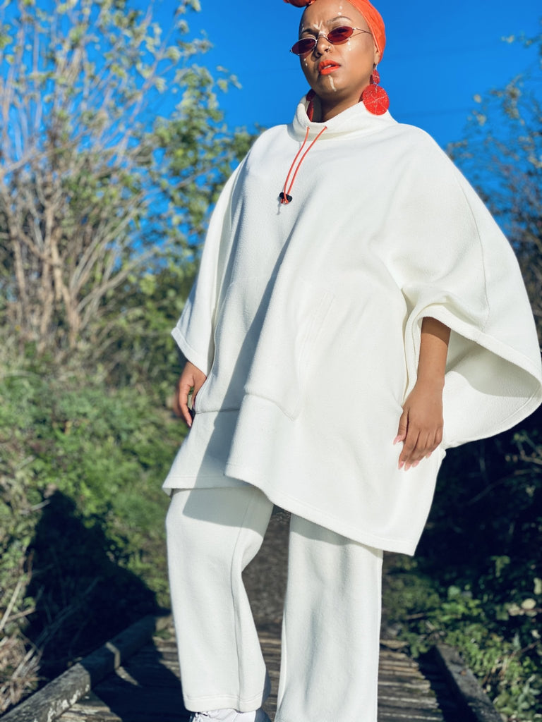 Vintage Snowy Fleece Poncho + Trouser Co-ord - One Wear Freedom #product_tags#