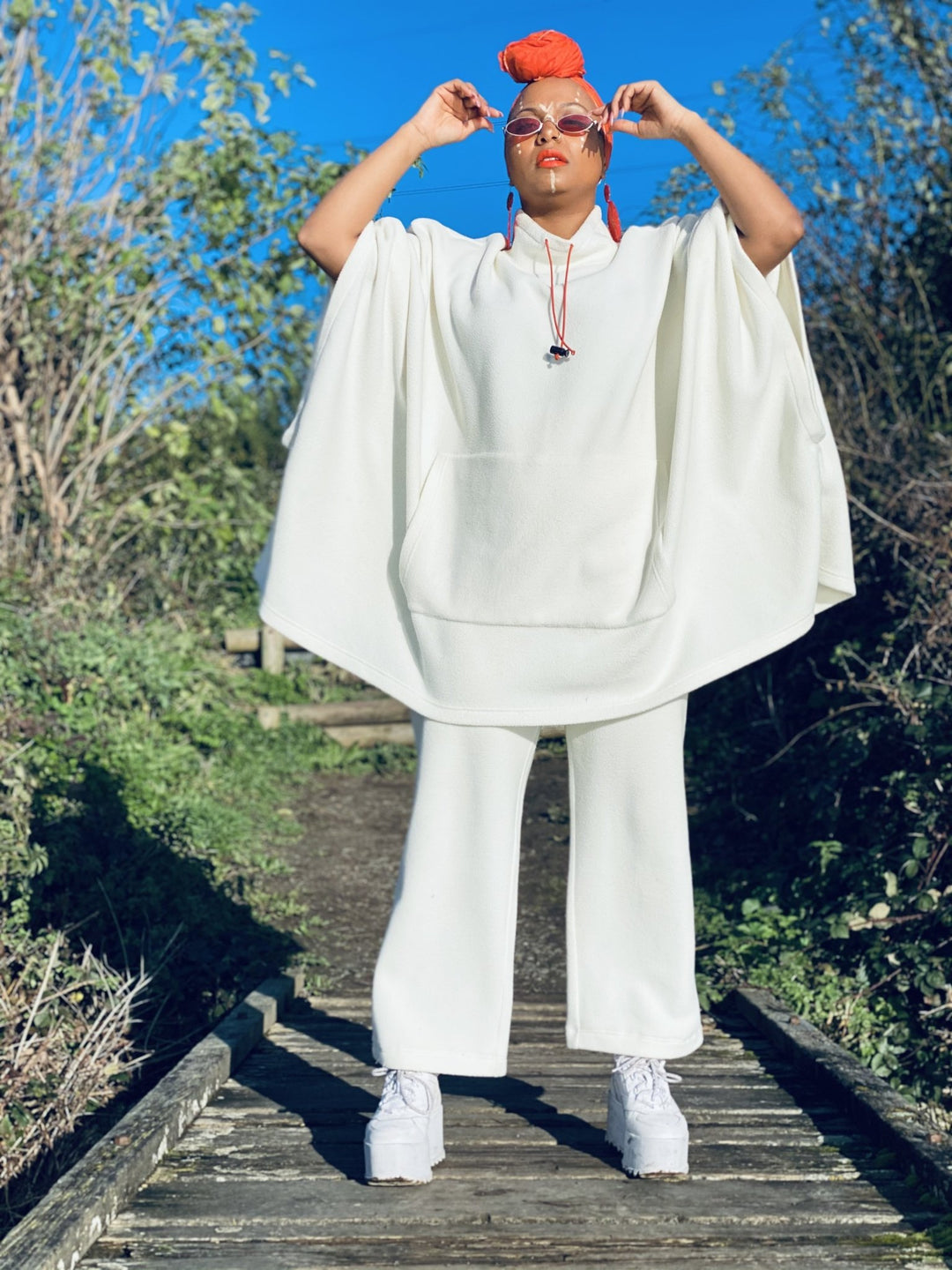 Vintage Snowy Fleece Poncho + Trouser Co-ord - One Wear Freedom #product_tags#