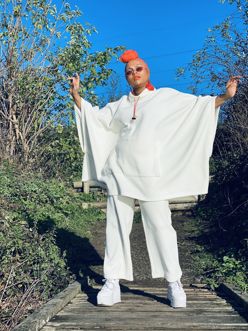 Vintage Snowy Fleece Poncho + Trouser Co-ord - One Wear Freedom #product_tags#