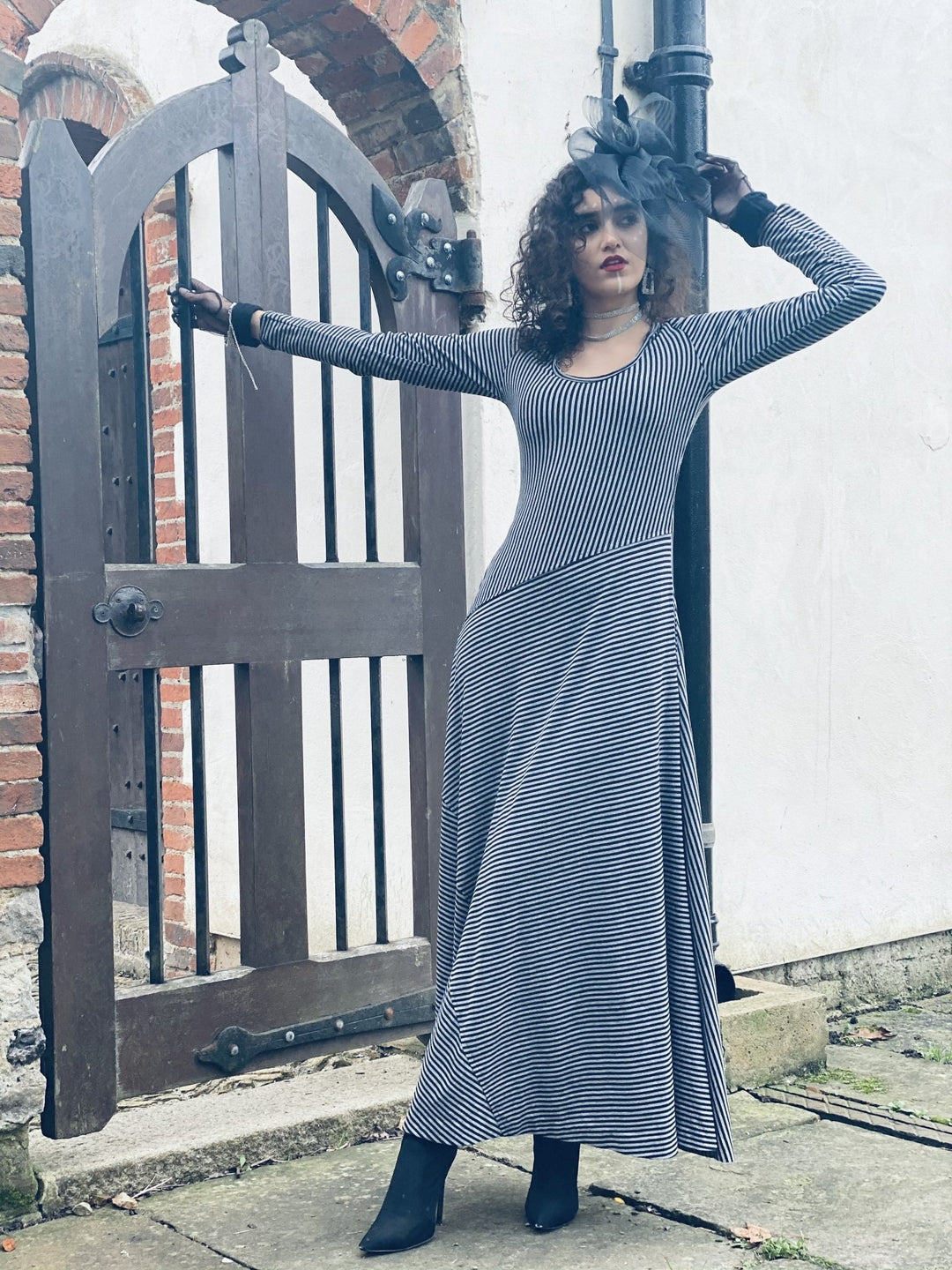 Vintage Stripes on Stripes Maxi Dress - One Wear Freedom #product_tags#