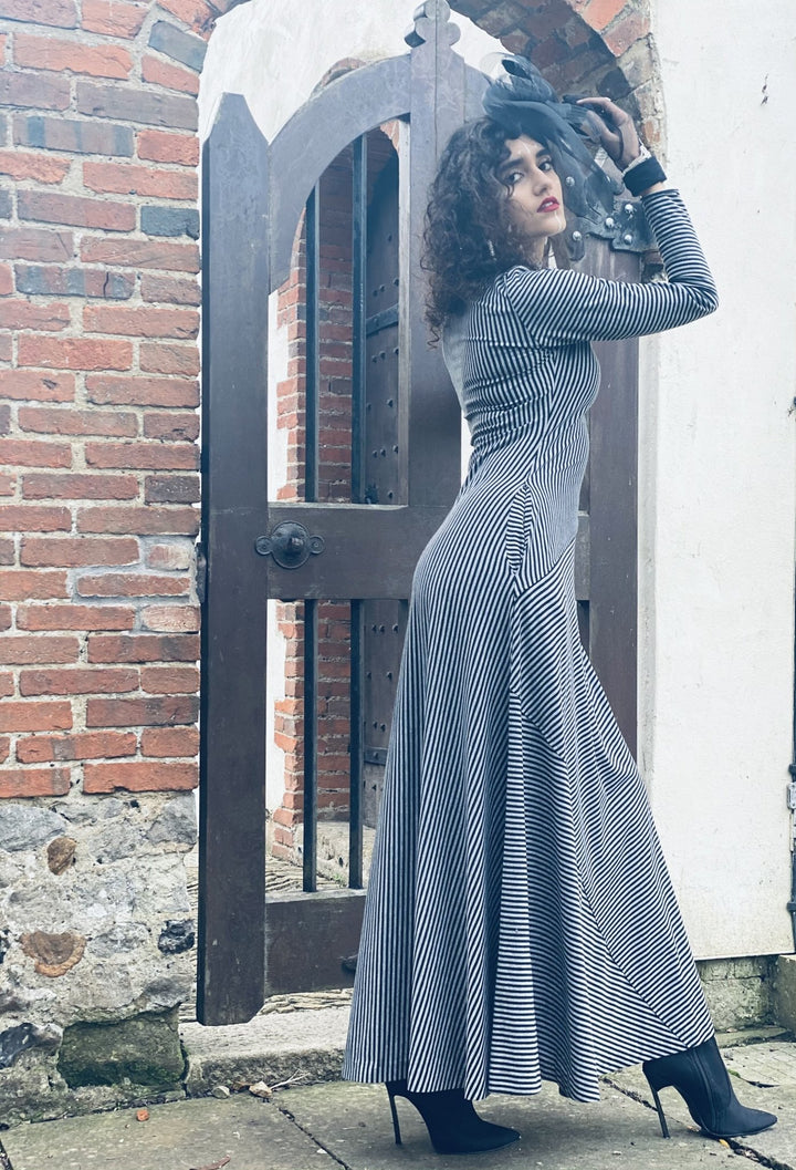 Vintage Stripes on Stripes Maxi Dress - One Wear Freedom 