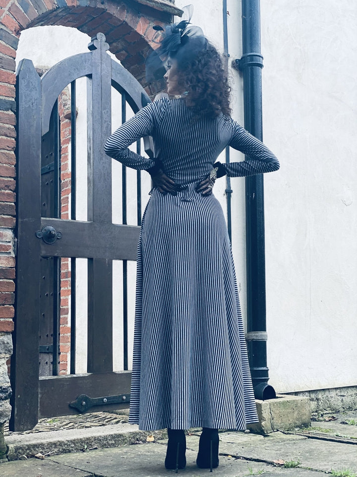 Vintage Stripes on Stripes Maxi Dress - One Wear Freedom 