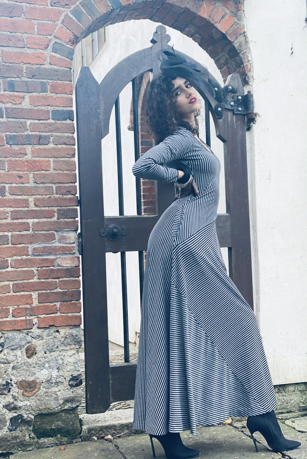 Vintage Stripes on Stripes Maxi Dress - One Wear Freedom 