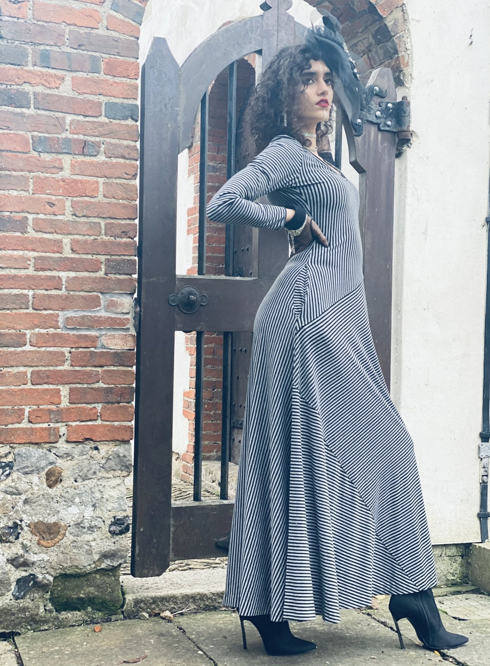 Vintage Stripes on Stripes Maxi Dress - One Wear Freedom #product_tags#