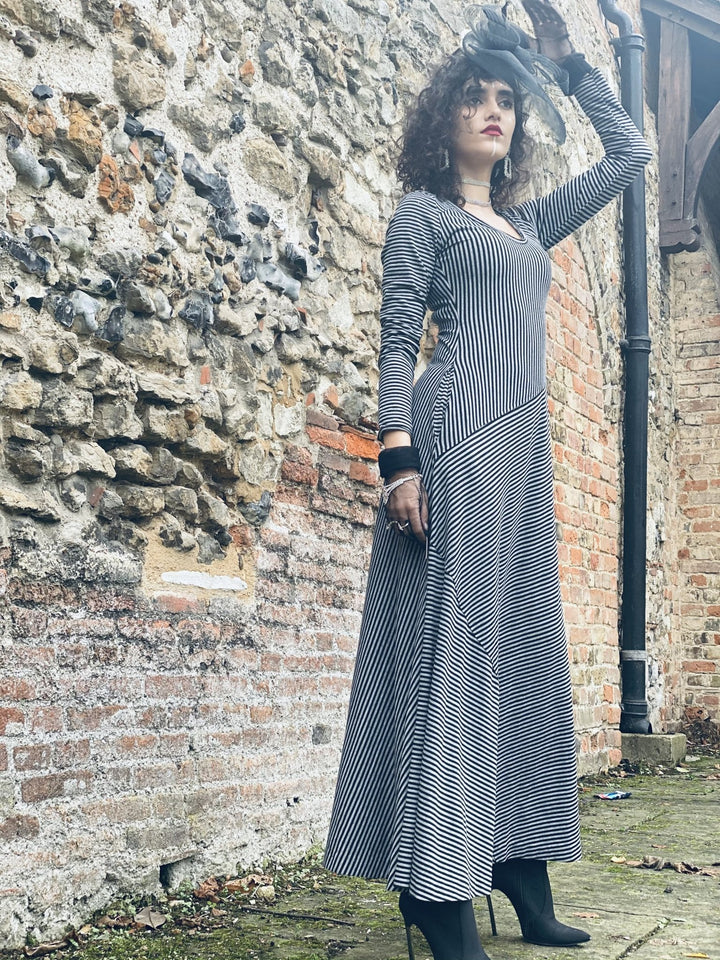 Vintage Stripes on Stripes Maxi Dress - One Wear Freedom 