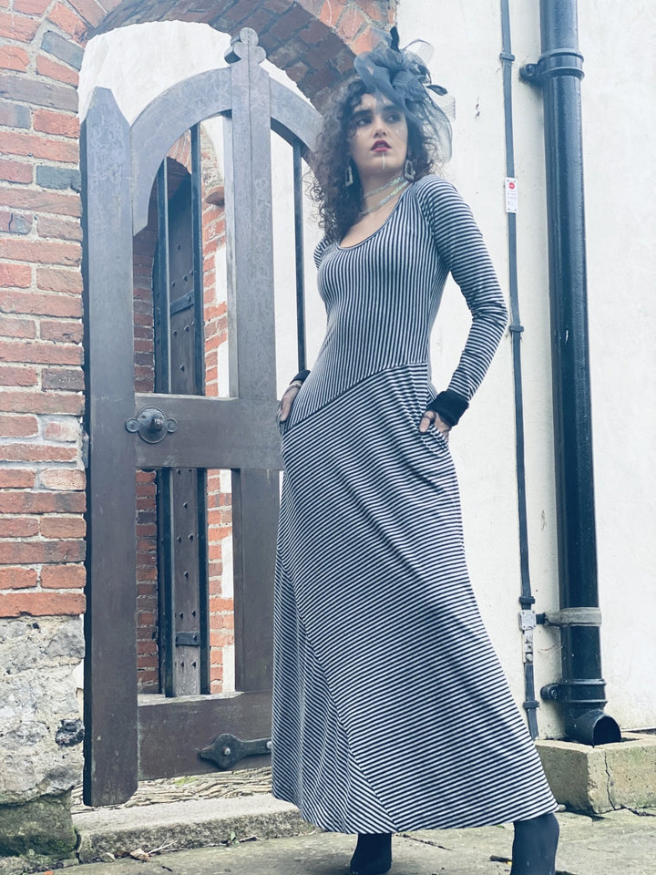 Vintage Stripes on Stripes Maxi Dress - One Wear Freedom 