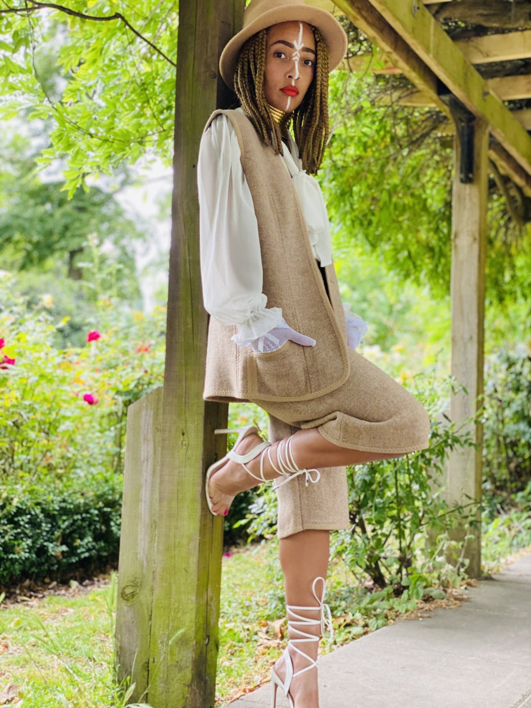 Vintage Welsh Wool Waist Coat + Shorts Co-ord - One Wear Freedom 