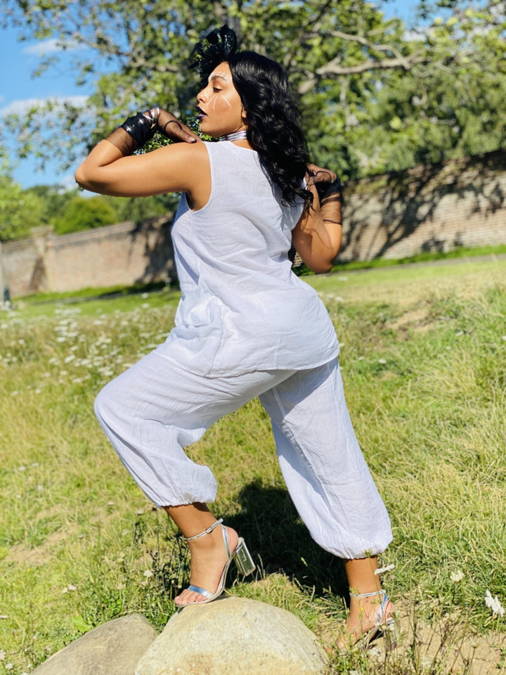 White Flax Tunic + Trouser Co-ord - One Wear Freedom 