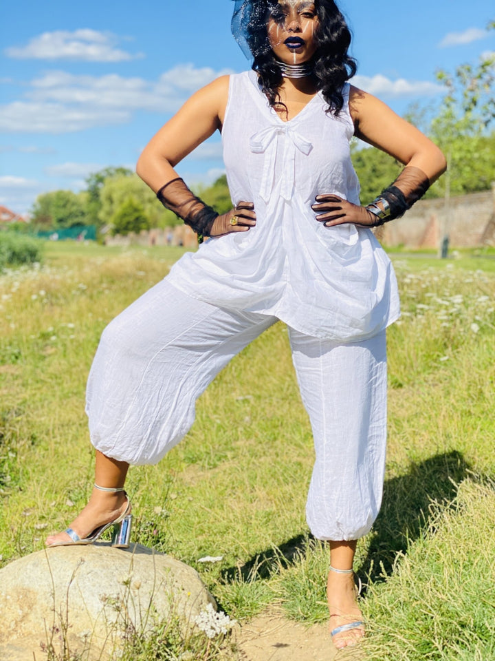 White Flax Tunic + Trouser Co-ord - One Wear Freedom 