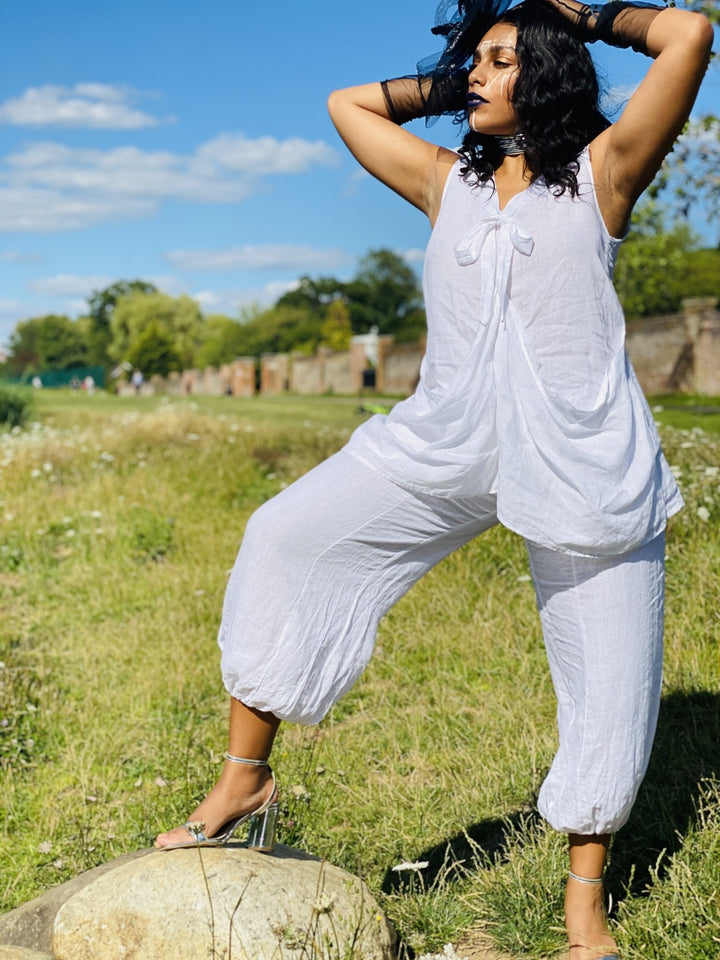 White Flax Tunic + Trouser Co-ord - One Wear Freedom 