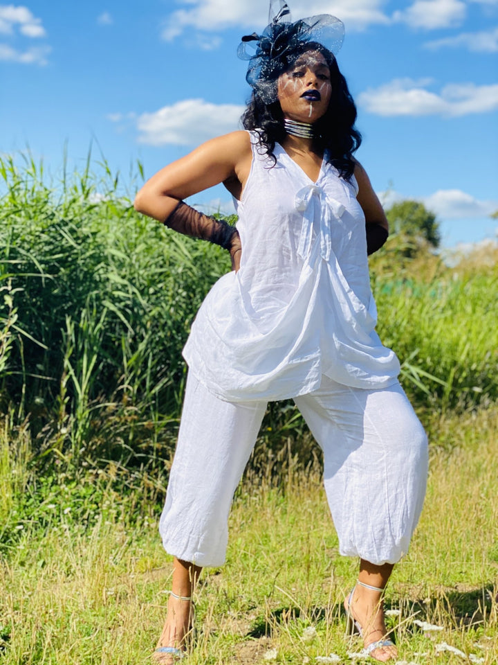 White Flax Tunic + Trouser Co-ord - One Wear Freedom 