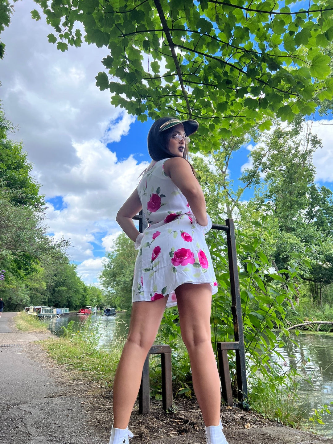 White + Pink Peony Shift Dress - One Wear Freedom 