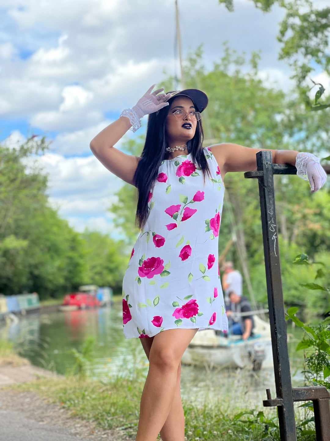 White + Pink Peony Shift Dress - One Wear Freedom #product_tags#