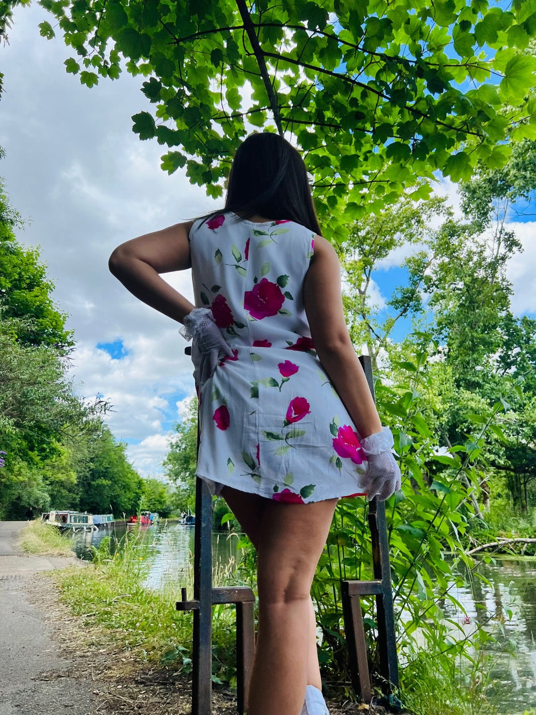 White + Pink Peony Shift Dress - One Wear Freedom 